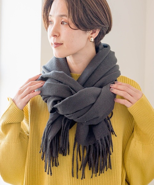 LEPSIM（レプシィム）の「洗える無地ストール23AW　967396（ストール/ショール・レディース・オレンジ/アイボリー/チャコールグレー・ONE SIZE）」の7枚目の写真