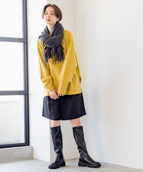 LEPSIM（レプシィム）の「洗える無地ストール23AW　967396（ストール/ショール・レディース・オレンジ/アイボリー/チャコールグレー・ONE SIZE）」の10枚目の写真