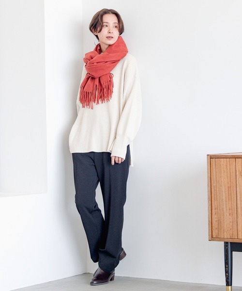 LEPSIM（レプシィム）の「洗える無地ストール23AW　967396（ストール/ショール・レディース・オレンジ/アイボリー/チャコールグレー・ONE SIZE）」の13枚目の写真