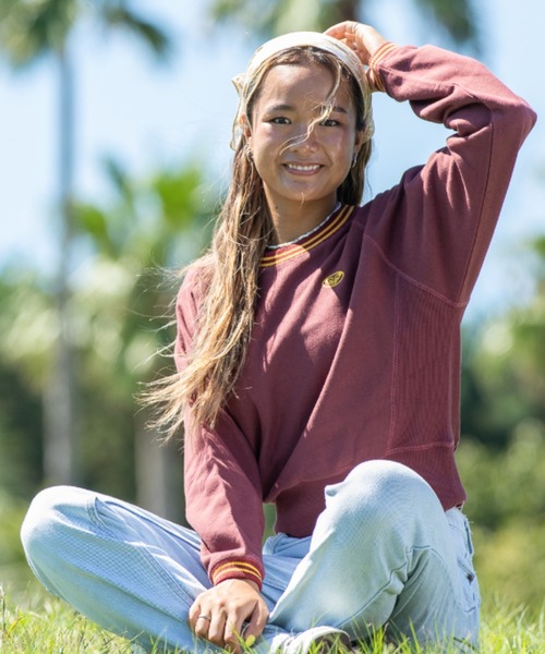 セール】【ZOZO別注アイテム】SURF CLUB CREW NECK/ロキシーバック
