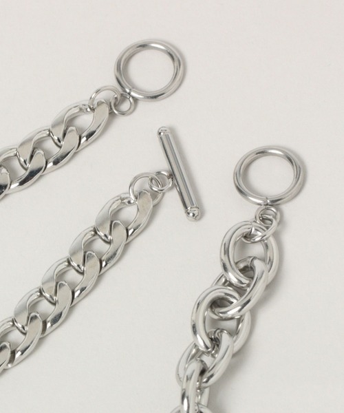 RAGEBLUE（レイジブルー）の「ボリュームステンレスチェーンブレスレット（ブレスレット・メンズ・その他1/ホワイト/オフホワイト・FREE）」の7枚目の写真
