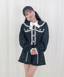 レースフリルツイードジャケット