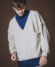 NO ID.（ノーアイディ）の「【NO ID.】Docking Turtleneck Big Pullover / ドッキング タートルネック ビッグ プルオーバー（ニット/セーター）」
