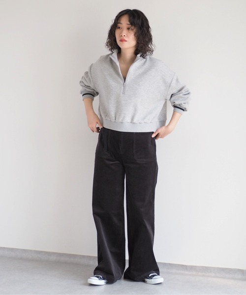 cepo(セポ)の「ダンボールハーフジップスウェット(スウェット・レディース・ブラック/グレー・M)」の6枚目の写真