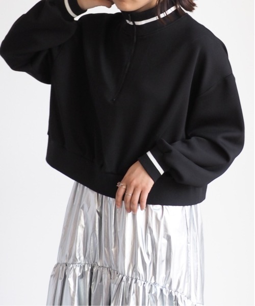 cepo(セポ)の「ダンボールハーフジップスウェット(スウェット・レディース・ブラック/グレー・M)」の11枚目の写真