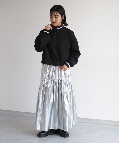 cepo(セポ)の「ダンボールハーフジップスウェット(スウェット・レディース・ブラック/グレー・M)」の14枚目の写真