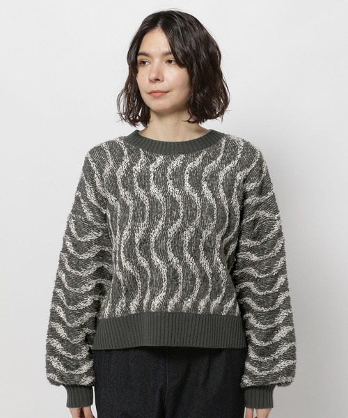 niko and...（ニコアンド）の「パイルジャガードニットプルオーバー（ニット/セーター・レディース・ピンク/チャコール/アイボリー・LARGE/MEDIUM）」の16枚目の写真