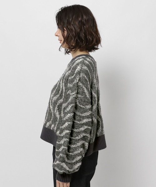 niko and...（ニコアンド）の「パイルジャガードニットプルオーバー（ニット/セーター・レディース・ピンク/チャコール/アイボリー・LARGE/MEDIUM）」の17枚目の写真