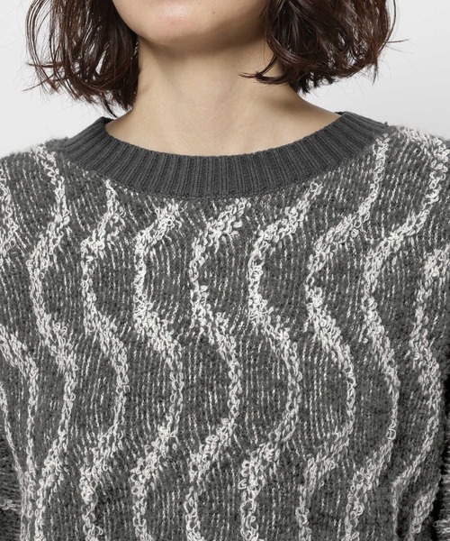 niko and...（ニコアンド）の「パイルジャガードニットプルオーバー（ニット/セーター・レディース・ピンク/チャコール/アイボリー・LARGE/MEDIUM）」の19枚目の写真