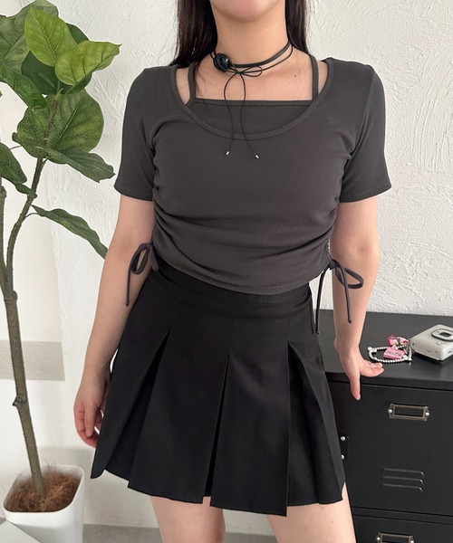 apres jour mignon(アプレジュールミニョン)の「タックミニスカパン【ZOZOTOWN限定アイテム】(スカート・レディース・ベージュ/ブラック/グレー/ブラウン系その他・X-LARGE/フリー)」の17枚目の写真