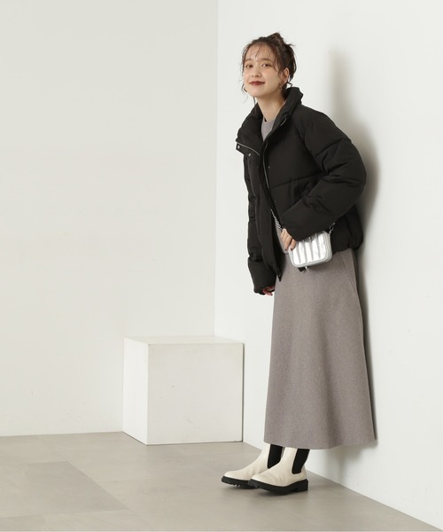 N.（N. Natural Beauty Basic）（エヌエヌナチュラルビューティーベーシック）の「【S Size Line】◆スタンドカラー中綿ブルゾン（ブルゾン・レディース・ブラック/オフホワイト・SMALL/MEDIUM）」の14枚目の写真