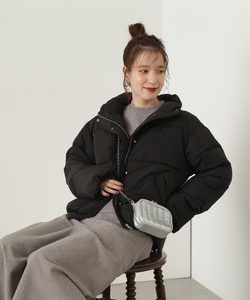 N.（N. Natural Beauty Basic）（エヌエヌナチュラルビューティーベーシック）の「【S Size Line】◆スタンドカラー中綿ブルゾン（ブルゾン・レディース・ブラック/オフホワイト・SMALL/MEDIUM）」の16枚目の写真