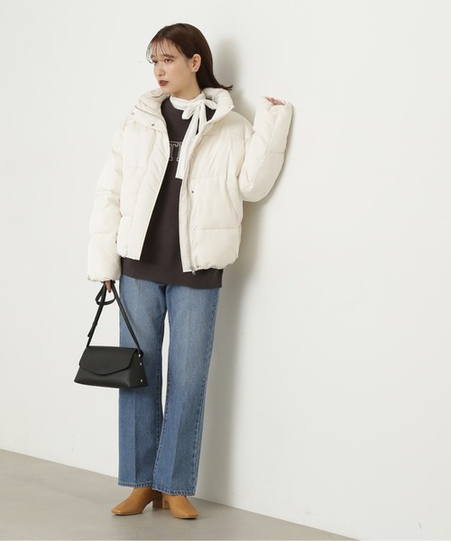 N.（N. Natural Beauty Basic）（エヌエヌナチュラルビューティーベーシック）の「【S Size Line】◆スタンドカラー中綿ブルゾン（ブルゾン・レディース・ブラック/オフホワイト・SMALL/MEDIUM）」の5枚目の写真