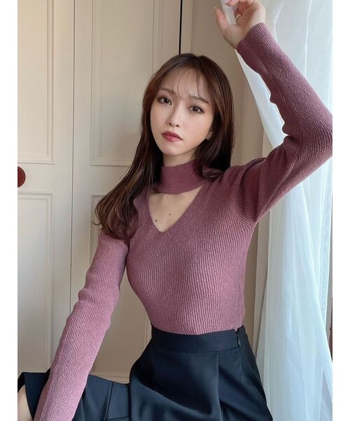 RESEXXY（リゼクシー）の「デコルテオープンニットトップス（ニット