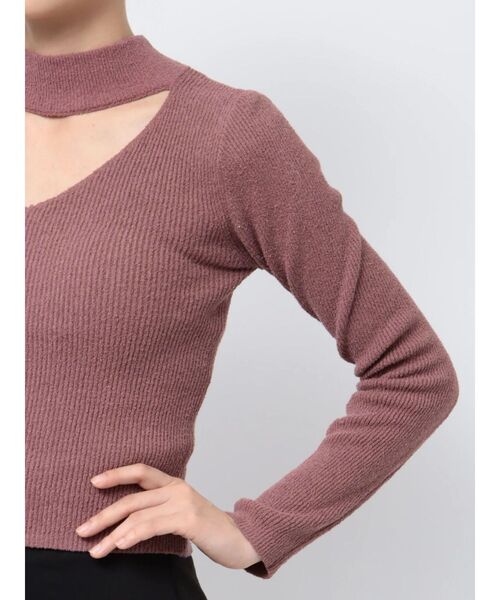 RESEXXY（リゼクシー）の「デコルテオープンニットトップス（ニット/セーター・レディース・ホワイト/ブラック/ピンク・FREE）」の20枚目の写真