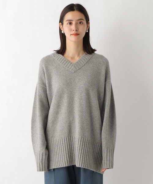 LEPSIM（レプシィム）の「5ゲージアンゴラミックスVチュニック　984151（ニット/セーター・レディース・グレー/ベージュ/ネイビー/ブルー・FREE）」の8枚目の写真