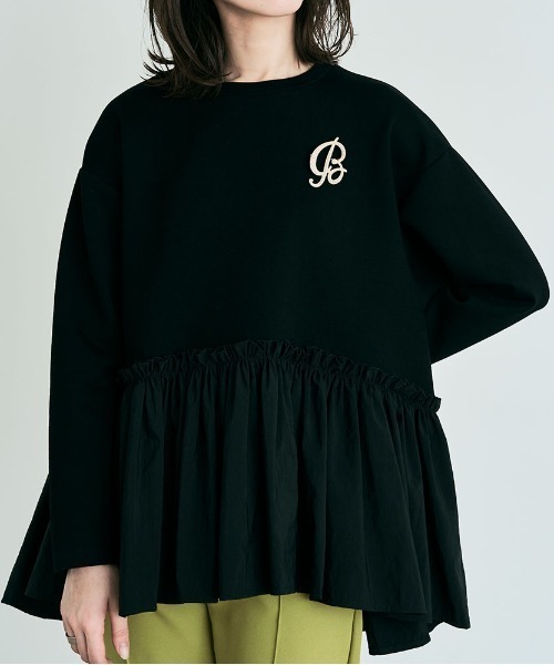 70％OFF　SALE　ベアトリス　異素材ペプラムプルオーバー　パフスリーブ　E97115　あすつく　売れ筋商品|||BEATRICE　春夏物　ファスサンファール　セール 楽天市場】トップス《異素材ペプラムダンボールプルオーバー 全3