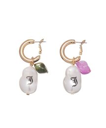 ロゴパールストーンピアス