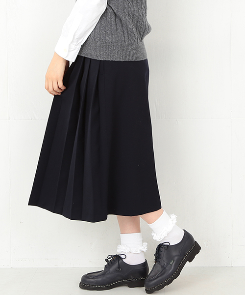 BEAMS BOY（ビームスボーイ）の「BEAMS BOY / ギャバ プリーツスカート（スカート・レディース・グレー/ネイビー・ONE SIZE）」の6枚目の写真