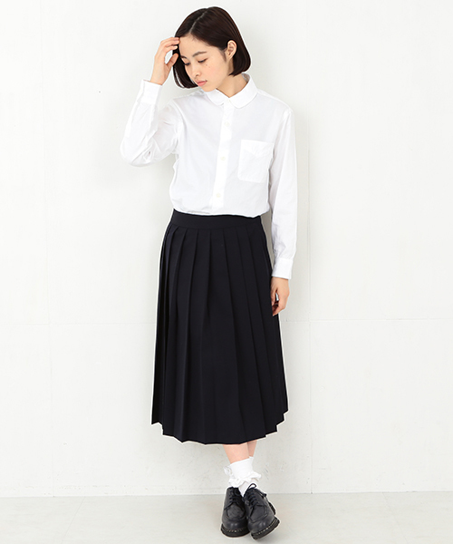 BEAMS BOY（ビームスボーイ）の「BEAMS BOY / ギャバ プリーツスカート（スカート・レディース・グレー/ネイビー・ONE SIZE）」の15枚目の写真