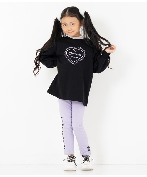 ANAP kids(アナップキッズ)の「サイドプリント裏起毛レギンス(レギンス/スパッツ・キッズ・ブラック/グレー/ラベンダー・130cm/120cm/100cm/110cm)」の10枚目の写真