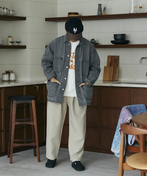 JOURNAL STANDARD relume(ジャーナルスタンダード レリューム)の「Relume Jeans ウォバッシュストライプ ワイドカバーオール(デニムジャケット・メンズ・ブラック/ブルー系その他・MEDIUM/LARGE)」の15枚目の写真