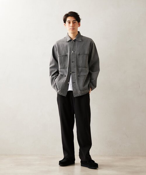 JOURNAL STANDARD relume(ジャーナルスタンダード レリューム)の「Relume Jeans ウォバッシュストライプ ワイドカバーオール(デニムジャケット・メンズ・ブラック/ブルー系その他・MEDIUM/LARGE)」の17枚目の写真