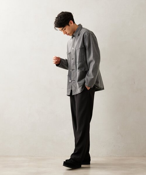 JOURNAL STANDARD relume(ジャーナルスタンダード レリューム)の「Relume Jeans ウォバッシュストライプ ワイドカバーオール(デニムジャケット・メンズ・ブラック/ブルー系その他・MEDIUM/LARGE)」の21枚目の写真