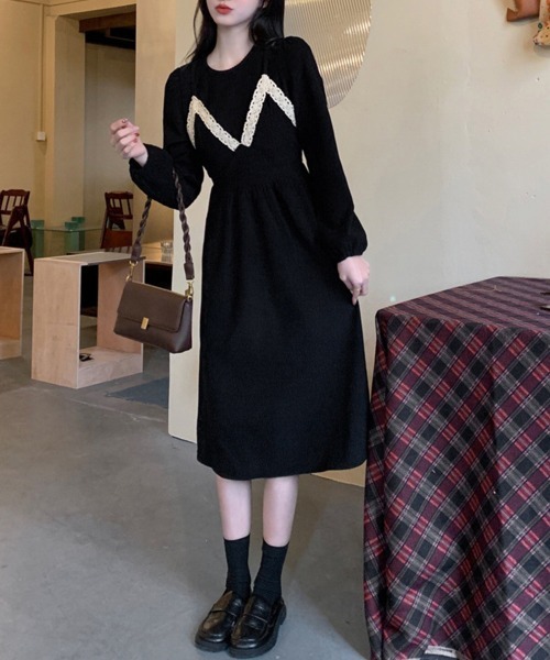 Miniministore(ミニミニストア)の「コーデュロイワンピース レイヤード風秋冬(ワンピース・レディース・ライトブラウン/ブラック・フリー)」の3枚目の写真