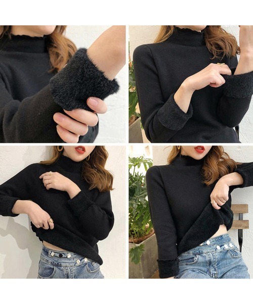 Miniministore（ミニミニストア）の「裏起毛ハイネックニットトップスレディース（ニット/セーター・レディース・アイボリー/ダークベージュ/ブラック/ベージュ・フリー）」の11枚目の写真
