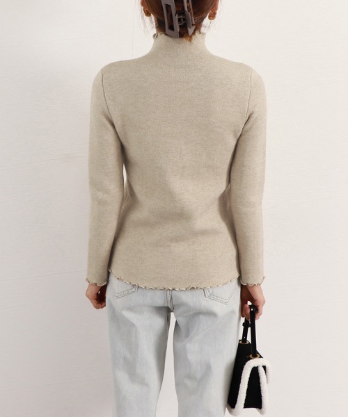 Miniministore（ミニミニストア）の「裏起毛ハイネックニットトップスレディース（ニット/セーター・レディース・アイボリー/ダークベージュ/ブラック/ベージュ・フリー）」の21枚目の写真