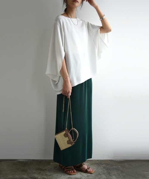 and it_（アンドイット）の「セルフカットプリーツスカート（スカート・レディース・ダークオレンジ/ピンクベージュ/ブラック/チョコ/グリーン/ブラウン/ライトオリーブ/イエロー/パープル/ライトブルー・FREE）」の20枚目の写真