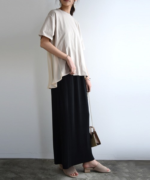 and it_（アンドイット）の「セルフカットプリーツスカート（スカート・レディース・ダークオレンジ/ピンクベージュ/ブラック/チョコ/グリーン/ブラウン/ライトオリーブ/イエロー/パープル/ライトブルー・FREE）」の16枚目の写真