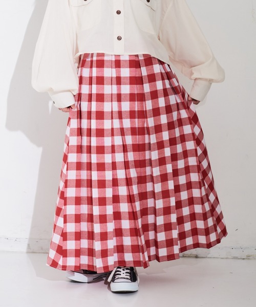 MERLOT(メルロー)の「ギンガムタックスカート(スカート・レディース・ブラック/レッド/イエロー・FREE/S)」の12枚目の写真