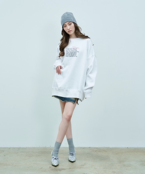 JUST A NOON（ジャストアヌーン）の「MESSAGE PRINT SWEAT（スウェット・レディース・ブラック/ホワイト・FREE）」の16枚目の写真