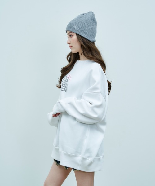 JUST A NOON（ジャストアヌーン）の「MESSAGE PRINT SWEAT（スウェット・レディース・ブラック/ホワイト・FREE）」の11枚目の写真