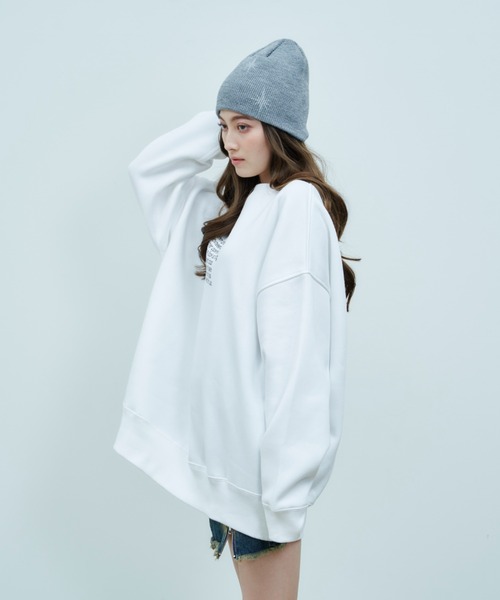 JUST A NOON（ジャストアヌーン）の「MESSAGE PRINT SWEAT（スウェット・レディース・ブラック/ホワイト・FREE）」の12枚目の写真