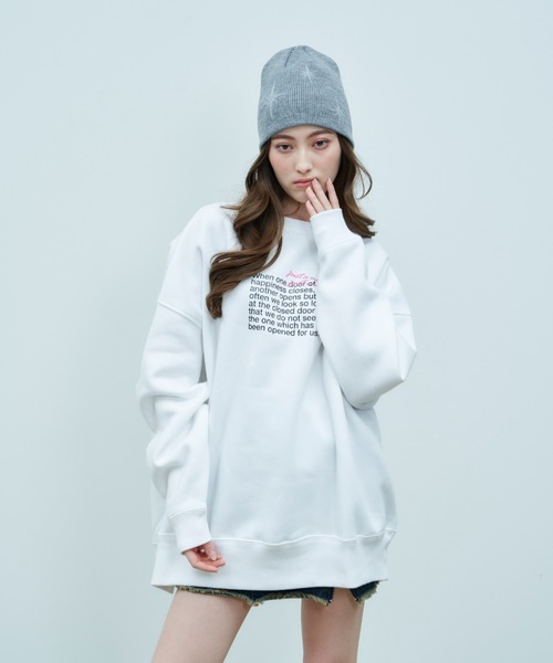 JUST A NOON（ジャストアヌーン）の「MESSAGE PRINT SWEAT（スウェット・レディース・ブラック/ホワイト・FREE）」の7枚目の写真