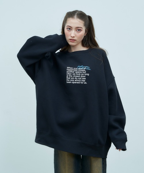 JUST A NOON（ジャストアヌーン）の「MESSAGE PRINT SWEAT（スウェット・レディース・ブラック/ホワイト・FREE）」の10枚目の写真