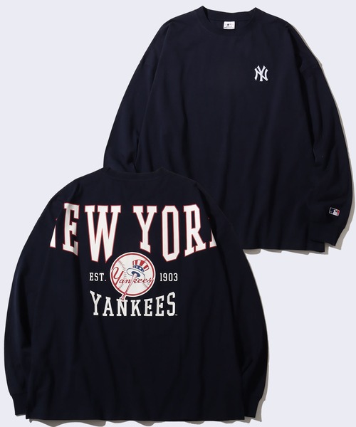 MLB(メジャーリーグベースボール)の「【MLB/メジャーリーグベースボール】バックロゴ ロングスリーブTシャツ(Tシャツ/カットソー・メンズ・ブラック/ホワイト/アッシュグレー/ネイビー/グリーン・LL/M/L)」の5枚目の写真