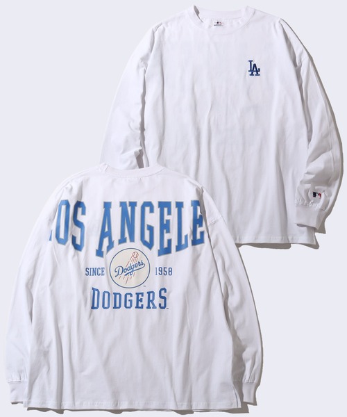 MLB(メジャーリーグベースボール)の「【MLB/メジャーリーグベースボール】バックロゴ ロングスリーブTシャツ(Tシャツ/カットソー・メンズ・ブラック/ホワイト/アッシュグレー/ネイビー/グリーン・LL/M/L)」の2枚目の写真