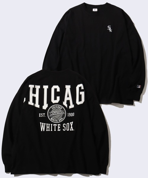 MLB(メジャーリーグベースボール)の「【MLB/メジャーリーグベースボール】バックロゴ ロングスリーブTシャツ(Tシャツ/カットソー・メンズ・ブラック/ホワイト/アッシュグレー/ネイビー/グリーン・LL/M/L)」の1枚目の写真