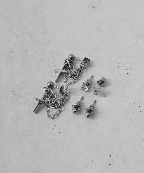 ピアス　No.4135 leger ピアス チタン ポスト ジルコニア 6色 φ4.0mm 両耳 ペア