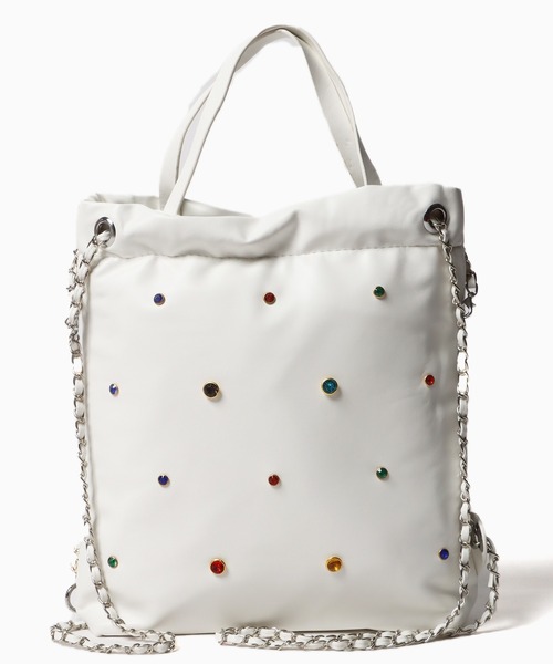 Chick（チック）の「▲ビジューチェーンバッグ（バックパック/リュック・レディース・シルバー/ブラック/ホワイト・FREE）」の18枚目の写真