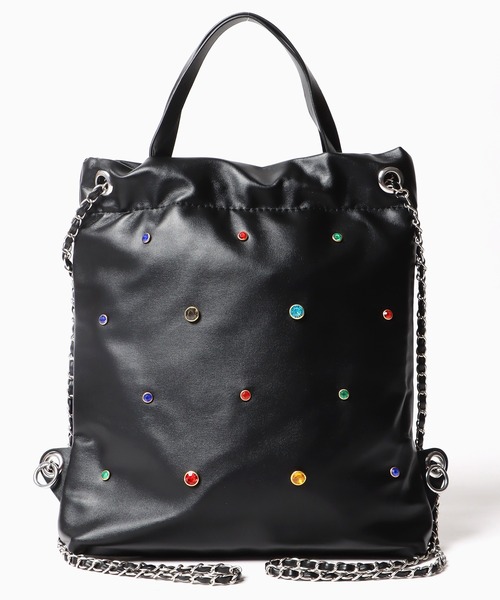 Chick（チック）の「▲ビジューチェーンバッグ（バックパック/リュック・レディース・シルバー/ブラック/ホワイト・FREE）」の21枚目の写真