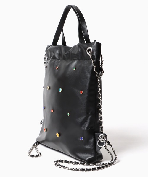 Chick（チック）の「▲ビジューチェーンバッグ（バックパック/リュック・レディース・シルバー/ブラック/ホワイト・FREE）」の22枚目の写真