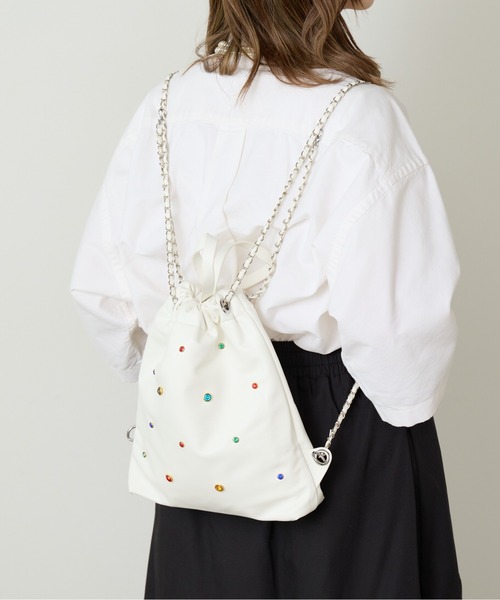 Chick（チック）の「▲ビジューチェーンバッグ（バックパック/リュック・レディース・シルバー/ブラック/ホワイト・FREE）」の20枚目の写真