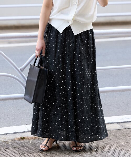 B.C STOCK（ベーセーストック）の「手洗い可 / フレンチリネンギャザースカート（スカート・レディース・ブラック/カーキ/ブルー/ホワイト/ブラックミックス・FREE）」の18枚目の写真