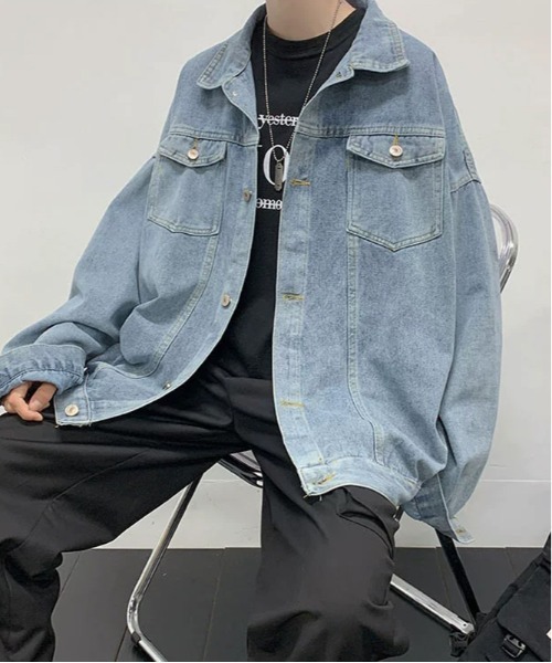 ARCADE(アーケード)の「春服 オーバーサイズ デニムジャケット Gジャン -ARCADE Limited Line-(デニムジャケット・メンズ・ブラック/ブルー・FREE)」の8枚目の写真