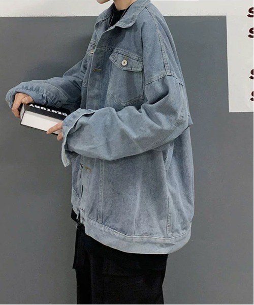ARCADE(アーケード)の「春服 オーバーサイズ デニムジャケット Gジャン -ARCADE Limited Line-(デニムジャケット・メンズ・ブラック/ブルー・FREE)」の9枚目の写真